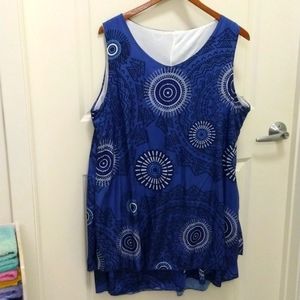 This is a two tiered dress or tunic in size 4X.  EUC P2P is 24", 36" long.